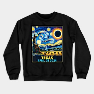 Texas Total Solar Eclipse 2024 Starry Night Crewneck Sweatshirt